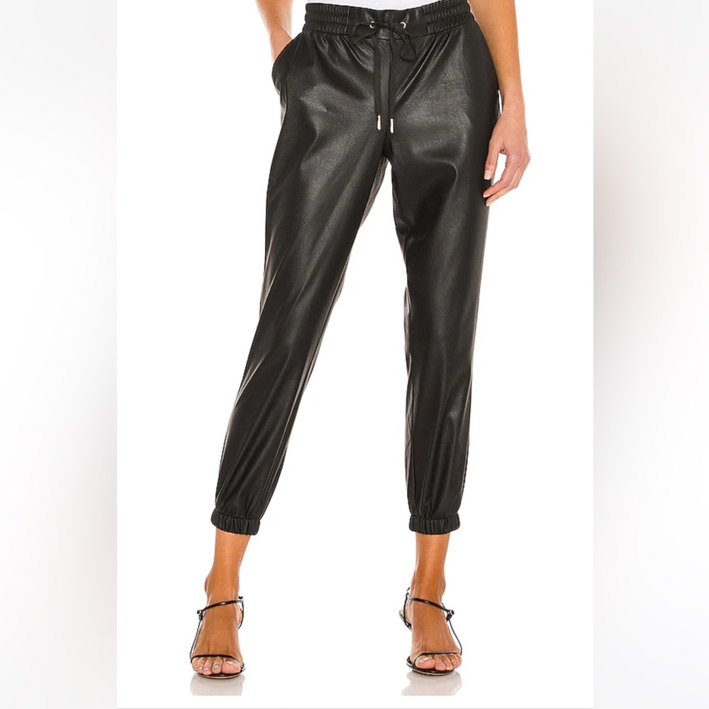 NPhilanthropy brand, bought on Revolve, Pleather Jogger Pants with drawstring